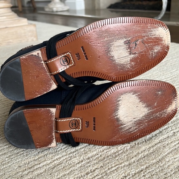 Chanel navy lace up booties - Picture 6 of 9